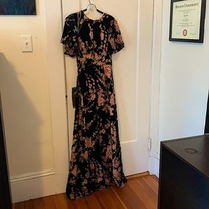 Modcloth Velvet Floral Dress - Small